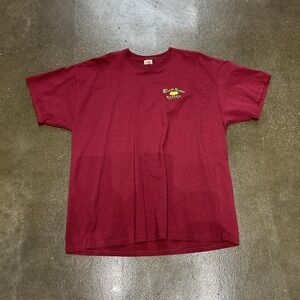 Brass Balls Saloon Shirt Mens 2XL Red Ocean City Graphic Tee Fruit Of The Loom